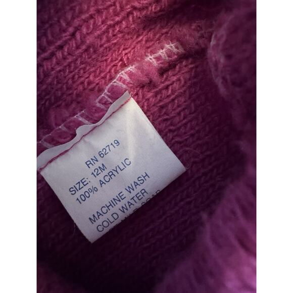 Vintage Tuff Cookies Baby Girl Knit Sweater Pant Set 80s 90s Pink Sz 12 Months - Picture 7 of 11